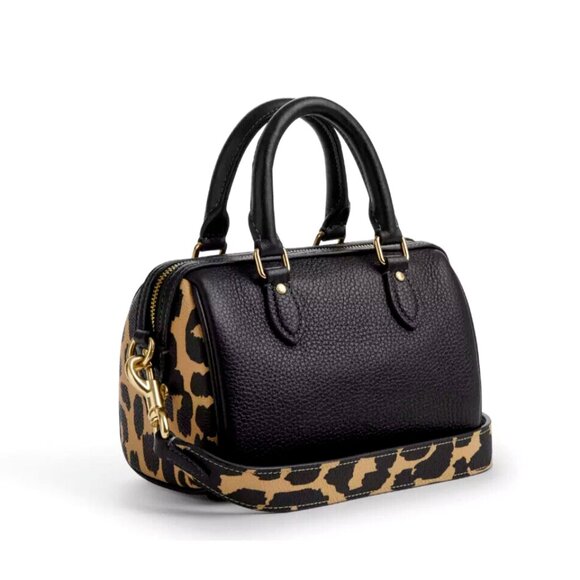 New Coach CW332 Mini Rowan Crossbody Bag with Leopard Print Multi - Picture 2 of 6